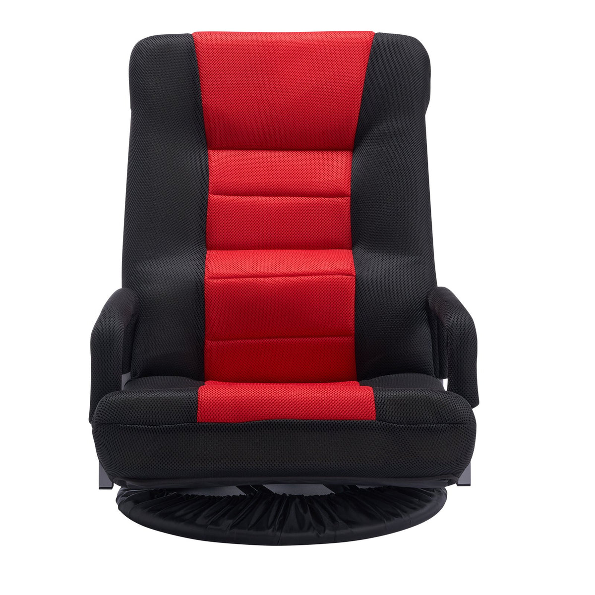 VEVOR Swivel Floor Gaming Chair with Armrests, 360-Degree Rotating Floor Chair with 6 Adjustable Position Folding Backrest and Lumbar Support, Folding Video Reclining Sofa for TV Reading, Red Black - DBYXZKYFS00053LZ2V0 - view 10