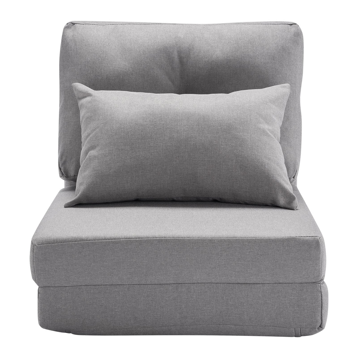 VEVOR Convertible Flip Chair, 5-Position Adjustable Floor Lazy Sofa, Folding Upholstered Couch Bed with Adjustable Backrest Metal Frame and Pillow, Folding Sofa Bed Chair for Living Room Bedroom, Gray - DBYZDCKWFS00JUGS1V0 - view 10