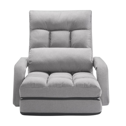 VEVOR Floor Chair, Floor Gaming Chair with 5 Adjustable Position and Back Support, Folding Sofa Chair with Armrest for Adults, Sofa Lounger Bed with Back Cushion for Living Room and Bedroom, Gray - DBYZDCKYFS00BNW2KV0 - view 10