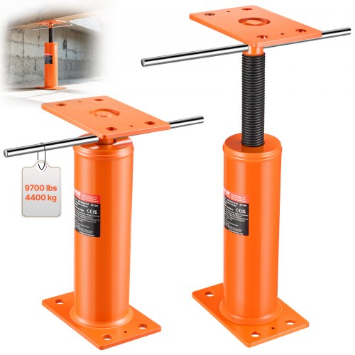 VEVOR House Floor Jacks, 2 Pack, 12"-16" Height Range, 9700 lbs Max Load Capacity Per Unit, Adjustable Support Beam Basement Jack Post Pole for Leveling, Steel Telescoping Jack for Temporary Support - DBZCQJD1216IHSWUOV0 - view 2