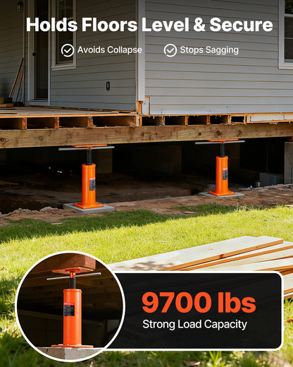 VEVOR House Floor Jack, 12"-16" Height Range, 9700 lbs Max Load Capacity, Adjustable Support Beam Basement Jack Post Pole for Leveling, Lift Support Steel Telescoping Jack Post for Temporary Support - DBZCQJD1216IVKQT4V0 - view 3
