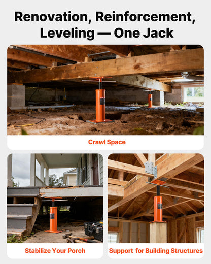 VEVOR House Floor Jack, 12"-16" Height Range, 9700 lbs Max Load Capacity, Adjustable Support Beam Basement Jack Post Pole for Leveling, Lift Support Steel Telescoping Jack Post for Temporary Support - DBZCQJD1216IVKQT4V0 - view 5