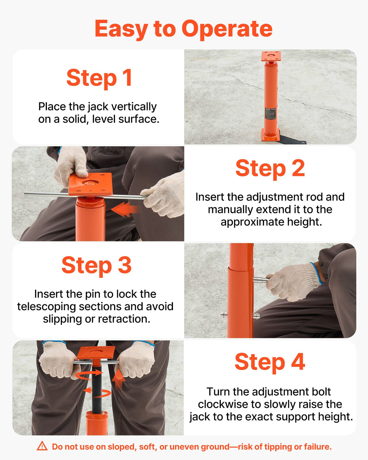 VEVOR House Floor Jacks, 2 Pack 19-36 Inch Height Range, 18000 lbs Max Load Capacity, Adjustable Support Beam Basement Jack Post Pole for Leveling, Lift Steel Telescoping Post for Temporary Support - DBZCQJD2JZ191FWQ0001V0 - view 7