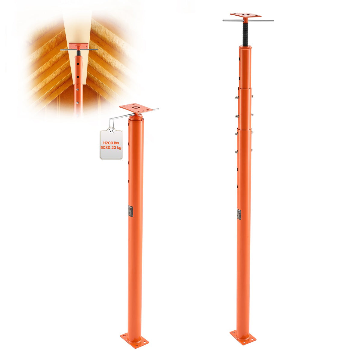 VEVOR House Floor Jacks, 2 Pack 54-150 Inch Height Range, 11200 lbs Max Load Capacity, Adjustable Support Beam Basement Jack Post Pole for Leveling, Lift Steel Telescoping Post for Temporary Support - DBZCQJD2JZ54Y92BR001V0 - view 1