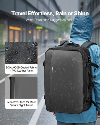 VEVOR Vacuum Travel Backpack, 65L, Expandable Vacuum Seal Compression Travel Backpack with Pump, with TSA-Approved Lock, Airback Vacpack, Water-Resistant Carry-On Suitcase Luggage, for Business, Gray - DBZKLXBBDB45DYSYL001V9 - view 6