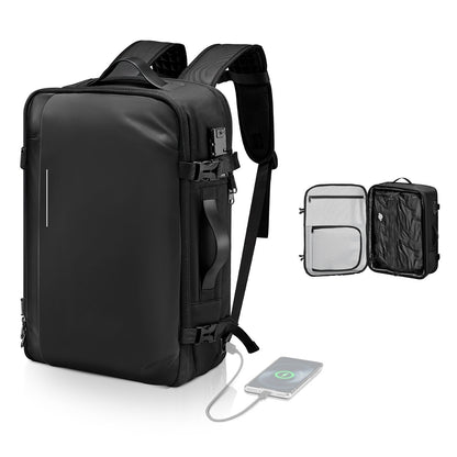 VEVOR Vacuum Travel Backpack, 65L, Expandable Vacuum Seal Compression Travel Backpack, with TSA-Approved Lock, Multiple Pockets Compartments, Water-Resistant Carry-On Suitcase Luggage, No Pump, Black - DBZKLXBBHSWBKXOI3001V0 - view 1