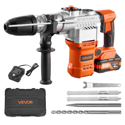 VEVOR Rotary Hammer Drill, 1-9/16 in SDS-Max Cordless, Heavy Duty 20V Battery Powered Rotary Hammer, Including 2 Batteries, Charger, Drill Bit, Pointed Chisel, Carrying Case, for Concrete, Masonry - DC2040MM310JZL6ZB001V1 - view 1