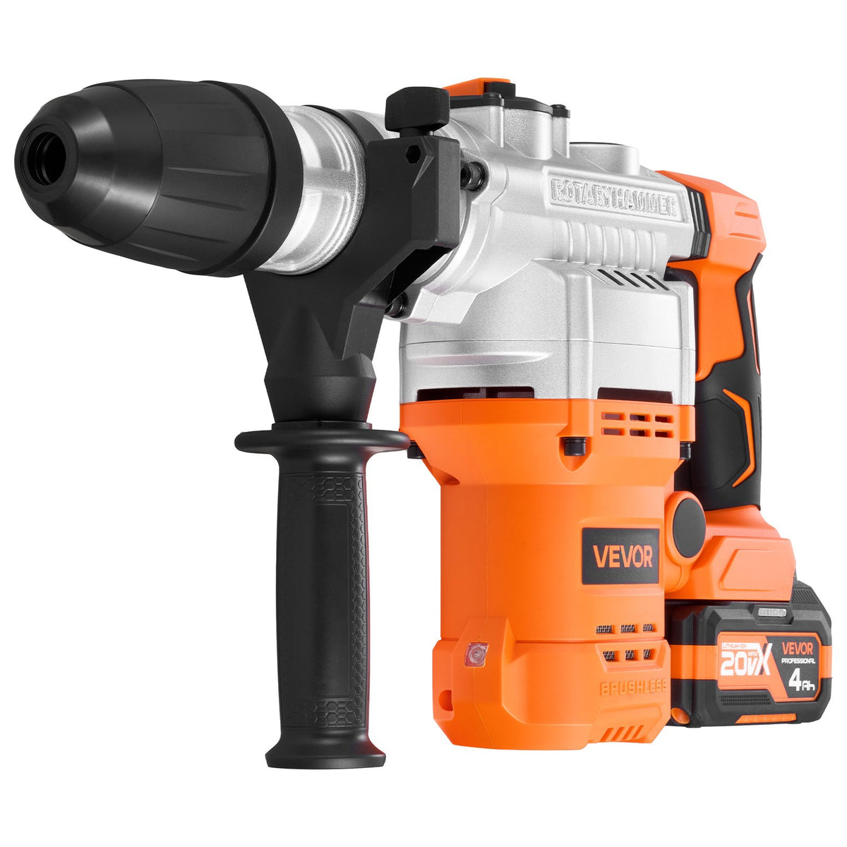 VEVOR Rotary Hammer Drill, 1-9/16 in SDS-Max Cordless, Heavy Duty 20V Battery Powered Rotary Hammer, Including 2 Batteries, Charger, Drill Bit, Pointed Chisel, Carrying Case, for Concrete, Masonry - DC2040MM310JZL6ZB001V1 - view 10