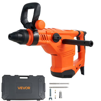 VEVOR Corded Hammer Drill, 1600W 175-350RPM Electric Demolition Drills, 2-Inch SDS-Max Rotary Hammer Driver, 3 Functions Chipping Power Tool Kit for Concrete, Drilling Wood Plastic - DC20YSDC44MMAV1U7001V1 - view 1