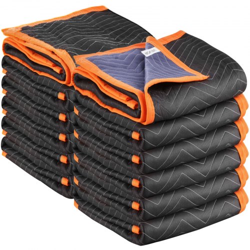 VEVOR Moving Blankets 12 Pcs, 72 x 40 in (32 lbs/dz) Large Packing Blankets with Cotton Filling, Heavy Duty Nonwoven Fabric Padded Moving Blanket for Shipping, Wrapping, Protecting Furniture - DCBYT72X40INKNLJS001V0 - view 2