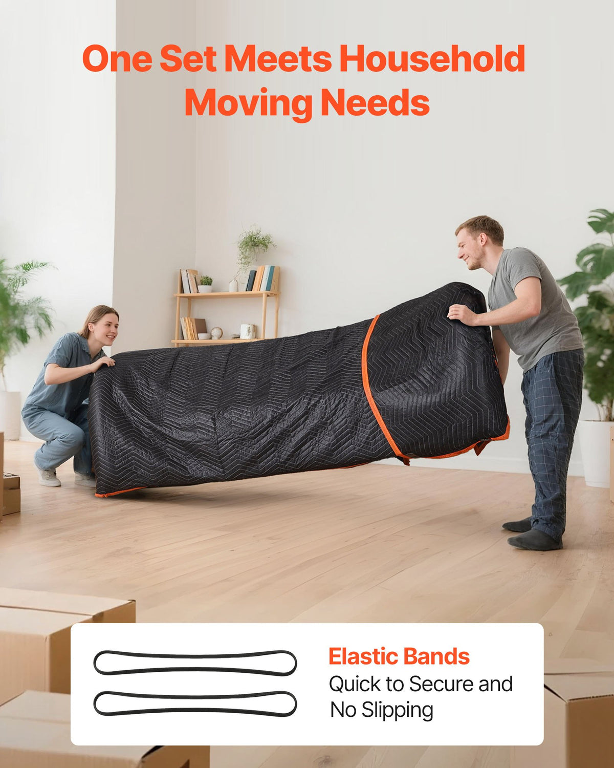 VEVOR Moving Blankets 12 Pcs, 72 x 40 in (32 lbs/dz) Large Packing Blankets with Cotton Filling, Heavy Duty Nonwoven Fabric Padded Moving Blanket for Shipping, Wrapping, Protecting Furniture - DCBYT72X40INKNLJS001V0 - view 5