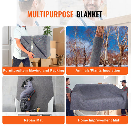 VEVOR Moving Blankets, 72" x 54", 21 lbs/dz Weight, 24 Packs, Professional Recycled Cotton Packing Blanket, Large Heavy Duty Shipping Mover Pads Perfect for Protecting Furniture, Floors, Appliances - DCBYT72X54INIXGUYV0 - view 7