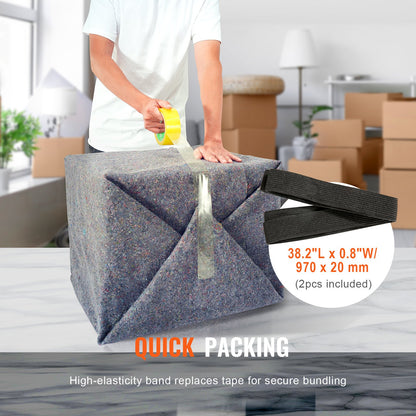 VEVOR Moving Blankets, 72" x 54", 21 lbs/dz Weight, 12 Packs, Professional Recycled Cotton Packing Blanket, Large Heavy Duty Shipping Mover Pads Perfect for Protecting Furniture, Floors, Appliances - DCBYT72X54INR64KOV0 - view 6