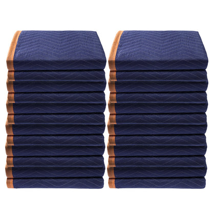 VEVOR Moving Blankets, 80" x 72", 35 lbs/dz Weight, 12 Packs, Professional Non-Woven & Recycled Cotton Packing Blanket, Heavy Duty Mover Pads for Protecting Furniture, Floors, Appliances, Blue/Orange - DCBYT80X72INUDL28V0 - view 10