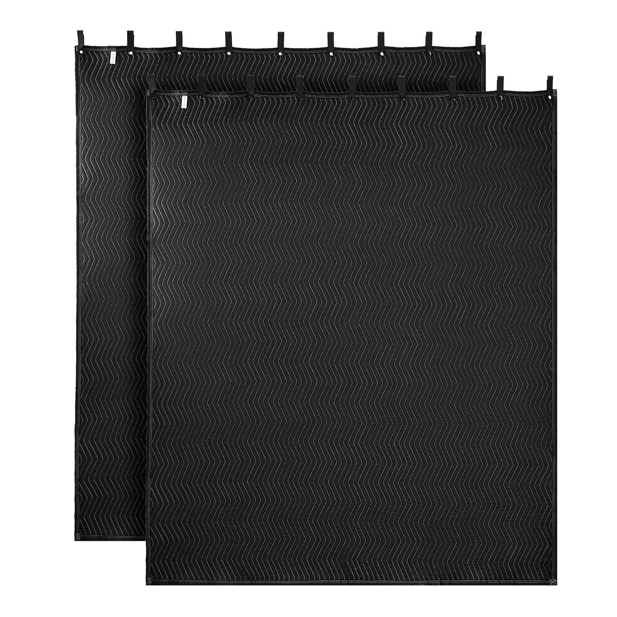 VEVOR 2 Pcs Sound Dampening Blankets, Soundproof Curtains with 96 x 80 in, Soundproof Blanket with Grommets, Studio Grommeted Blanket, for Window, Door, Light Blocker, Music Recording, Black - DCBYT96X80IN2UFBY001V0 - view 1