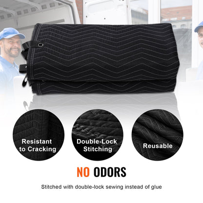 VEVOR Sound Dampening Blanket, 96" x 80", Extra Large Studio Grommeted Soundproof Blanket with Grommets, Light Blocker for Door Acoustic Noise Blocking Blanket Studio Sound Absorption Sheet, Black - DCBYT96X80INMZ6ETV0 - view 5