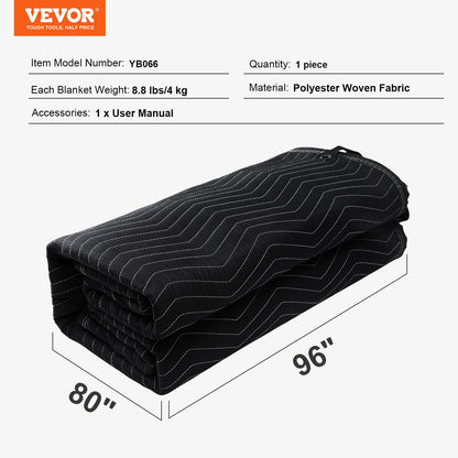 VEVOR Sound Dampening Blanket, 96" x 80", Extra Large Studio Grommeted Soundproof Blanket with Grommets, Light Blocker for Door Acoustic Noise Blocking Blanket Studio Sound Absorption Sheet, Black - DCBYT96X80INMZ6ETV0 - view 8