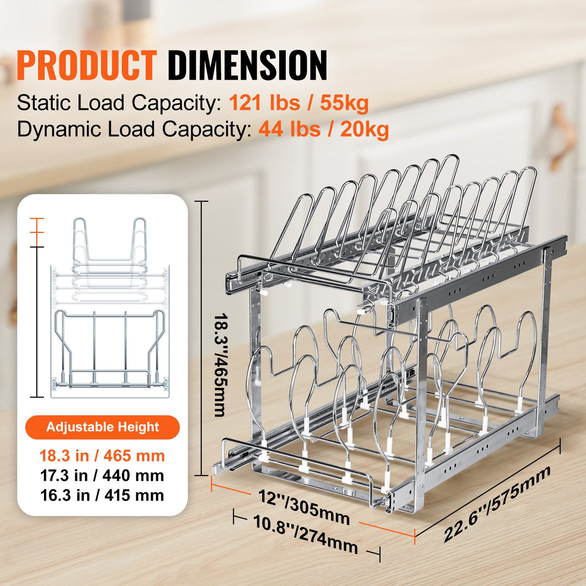 VEVOR Slide Drawer For Pan - Select Your Configuration - DCCHGCJGJYC124TNNV0 - view 3