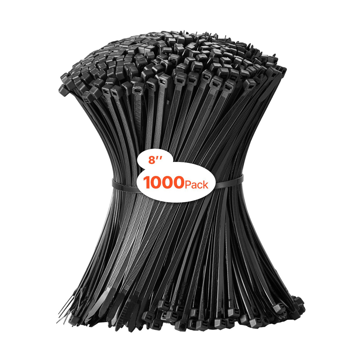 VEVOR 1000 Pack Cable Zip Ties, 8-inch Heavy Duty Cable Wire Ties with 45LBS High Tensile Strength, Multi-Purpose Self-Locking Nylon Tie Wraps, Heat & Cold Resistant for Indoor and Outdoor Use - DCCTZDLZD8INR77D4V0 - view 9
