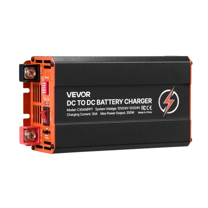VEVOR DC to DC Charger with MPPT, 350W, 30A On-Board Battery Charger, Solar Panel/Alternator Dual Input, Smart Multi-Stage Charging for LiFePO4 Lead-Acid Batteries, 12V/24V-12V/24V, for RV Home Backup - DCDCSDY12V24BEYZ9001V9 - view 10