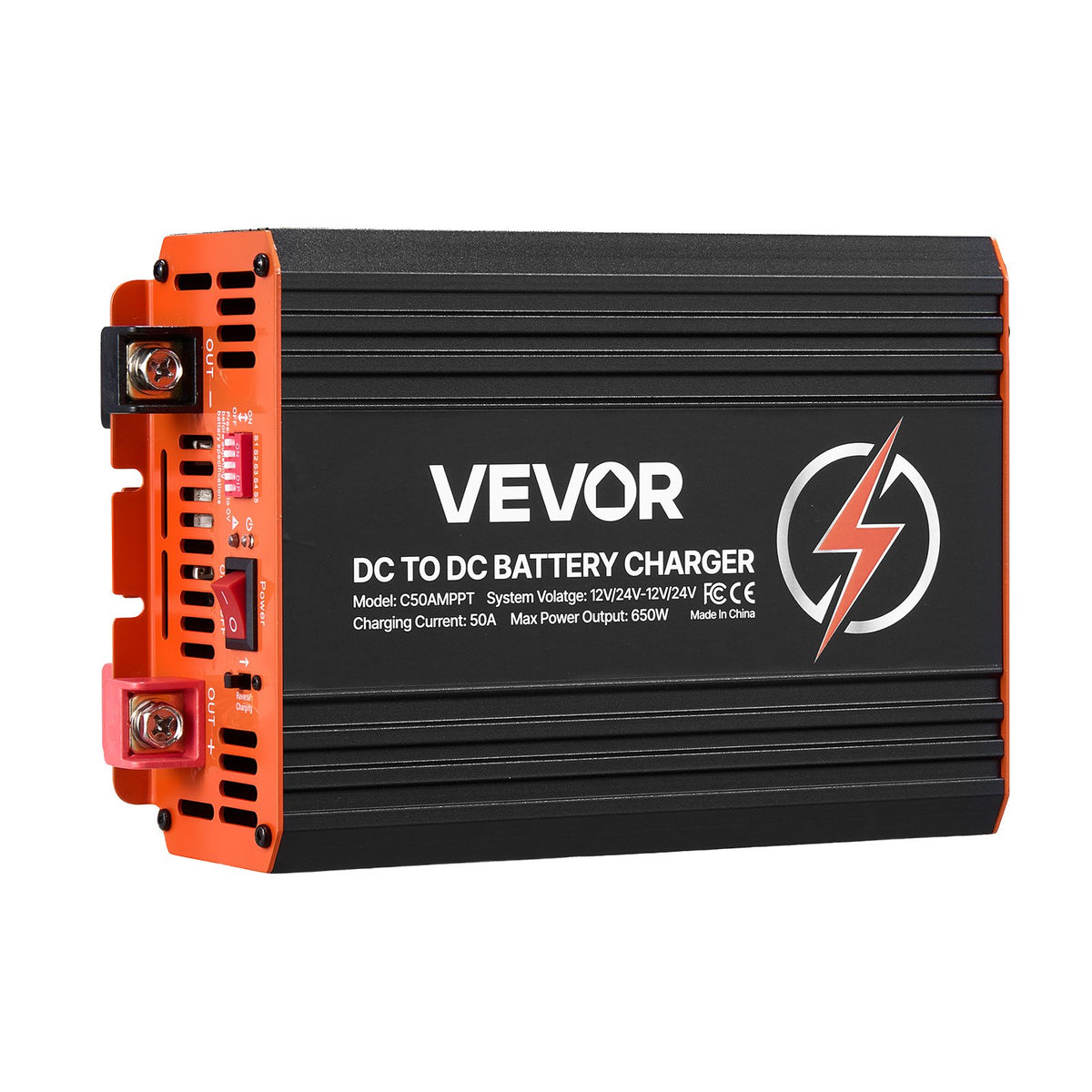 VEVOR DC to DC Charger with MPPT, 650W, 50A On-Board Battery Charger, Solar Panel/Alternator Dual Input, Smart Multi-Stage Charging for LiFePO4 Lead-Acid Batteries, 12V/24V-12V/24V, for RV Home Backup - DCDCSDY12V24H29ZZ001V9 - view 10