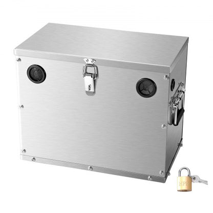 VEVOR Battery Box, Group 24/31 Trolling Motor Battery Box, Marine Batteries Case with Lock, Handles and Rubber-Grommet Cable Holes, Stainless Steel Shell, Suitable for Cars, Boats & Trolling Motors - DCHJSDCH24278S2YB001V0 - view 2
