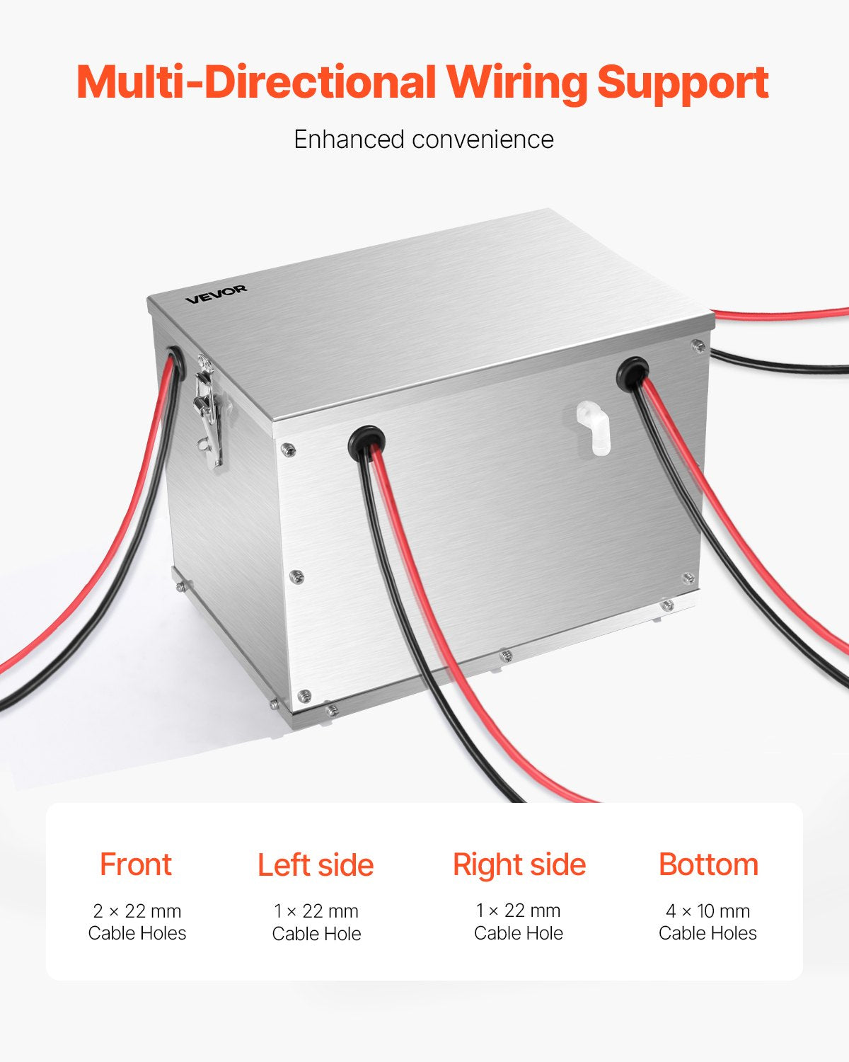 VEVOR Battery Box, Group 24/31 Trolling Motor Battery Box, Marine Batteries Case with Rubber-Grommet Cable Holes, Aluminum Alloy Shell Storage Case, Easy Installation, for Off-Road Racers, Trucks - DCHJSDCH2427J5FSM001V0 - view 5