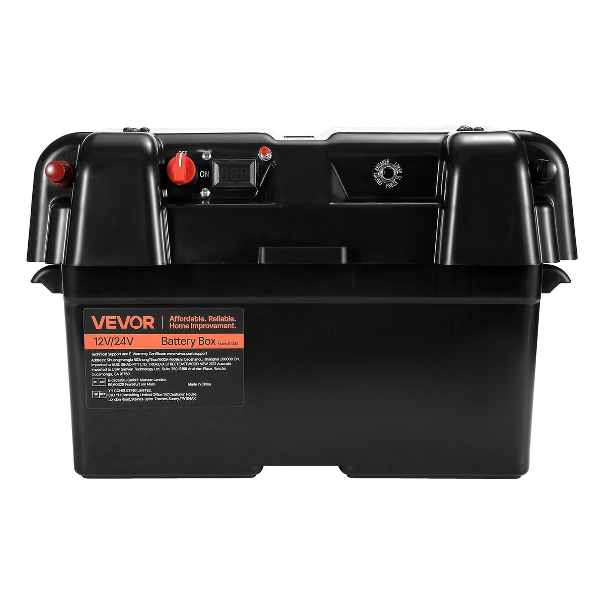 VEVOR Battery Box, Group 24/27 Trolling Motor Battery Box, 12V/24V Marine Batteries Case with PP Shell and Dual Straps, Smart Batteries Case, Suitable for Trolling Motor, Marine,RV & Solar Panel - DCHZNDCH2427NQR8I001V1 - view 10