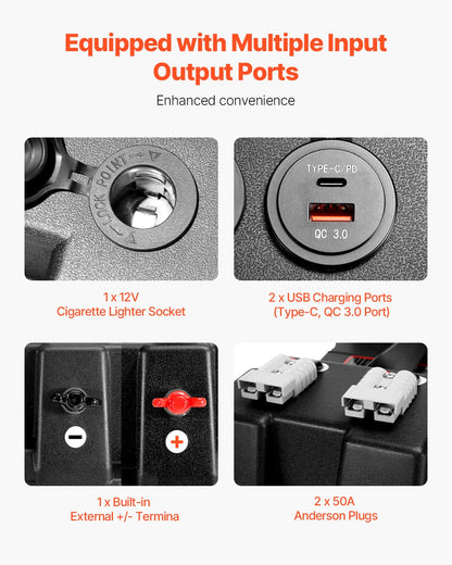 VEVOR Battery Box, Group 24/31 Trolling Motor Battery Box, 12V/24V Marine Batteries Case with PP Shell and Dual Straps, Smart Batteries Case, Suitable for Trolling Motor, Marine,RV & Solar Panel - DCHZNDCH2431L6I6L001V1 - view 5