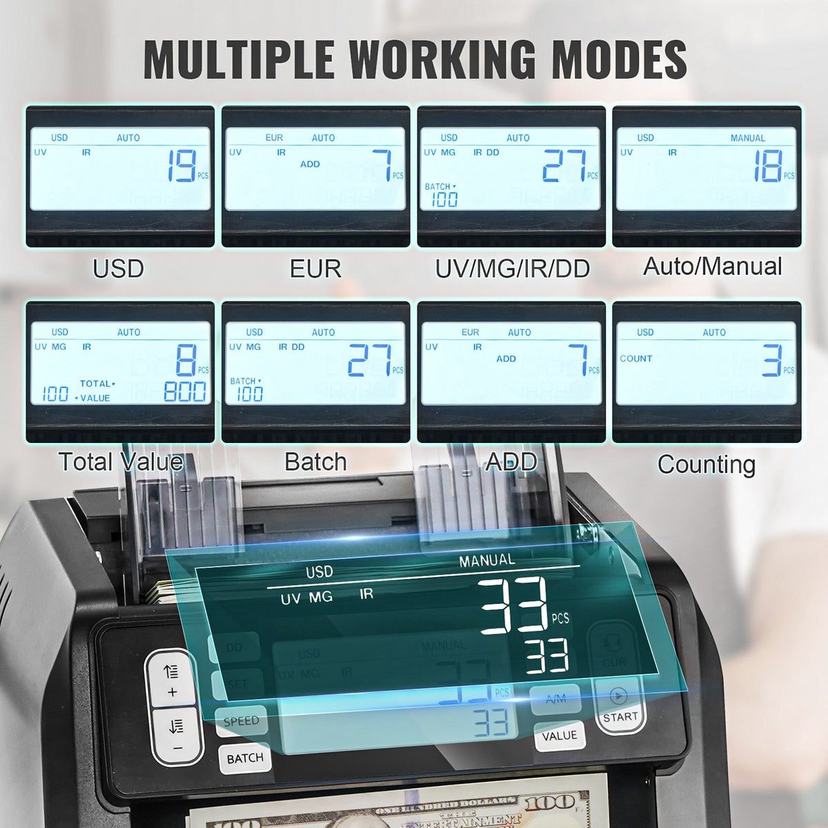 VEVOR Money Counter - Select Your Configuration - DCJD1UVMGIRDDG7WNV1 - view 3