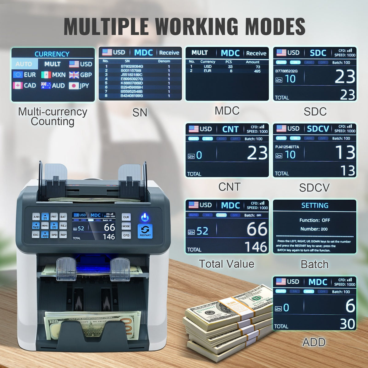 VEVOR Money Counter - Select Your Configuration - DCJDBZZSS2CISO761V1 - view 3