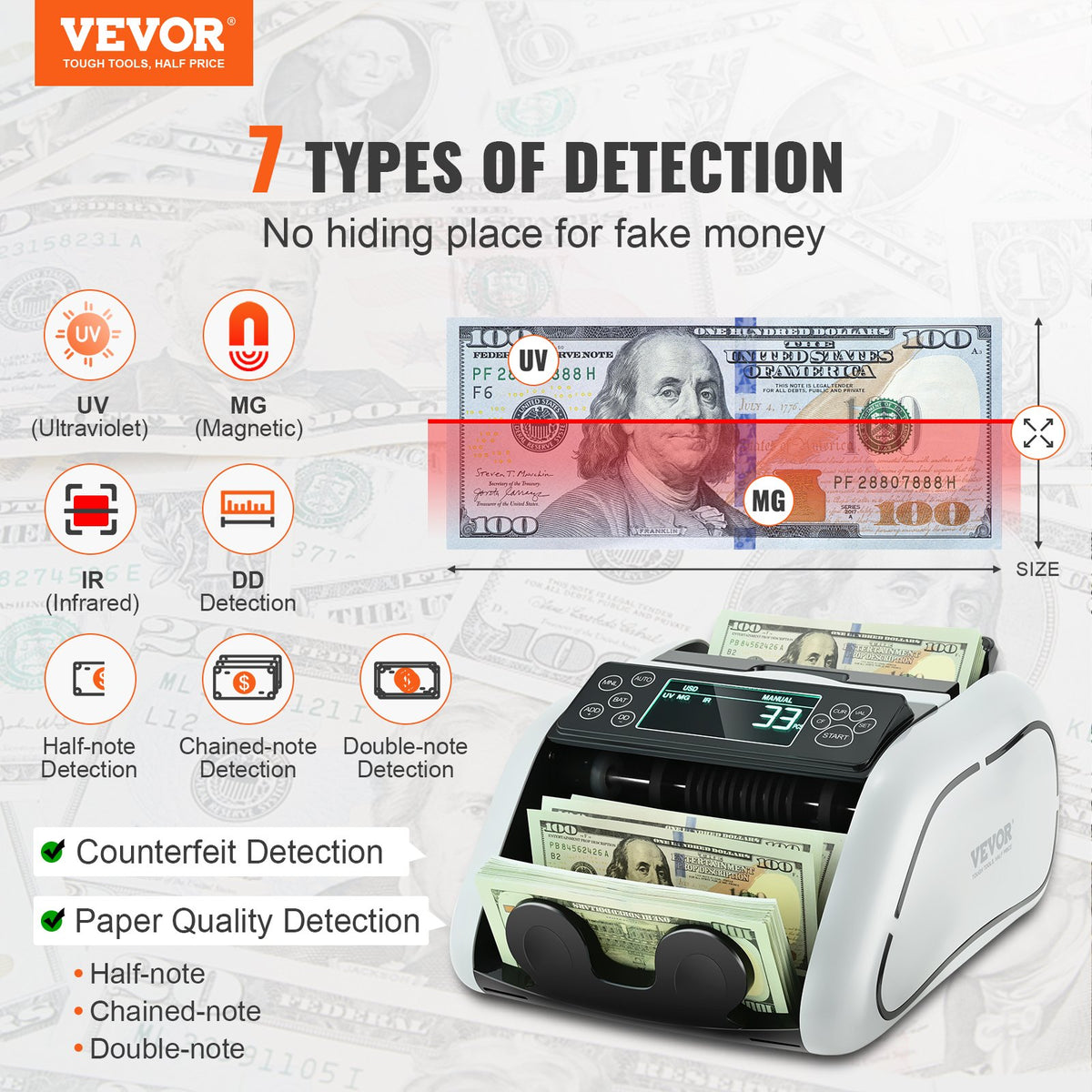 VEVOR Money Counter - Select Your Configuration - DCJH1UVMGIRDDFUJ5V1 - view 2