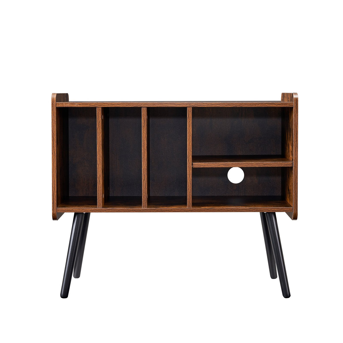 VEVOR Record Player Stand, Turntable Stand Holds Up to 220 Albums, Vintage Vinyl Record Cabinet with Removable Shelves, Record Player Table with Adjustable Height for Living Room, Bedroom, Brown - DCJJMZLC220Z7SYPLV0 - view 10