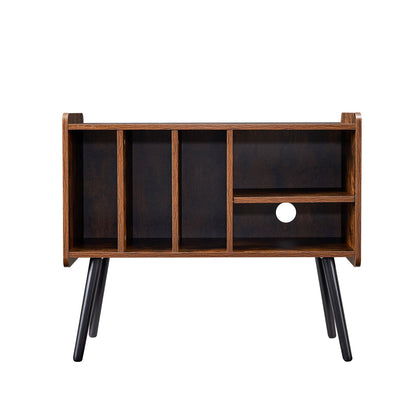 VEVOR Record Player Stand, Turntable Stand Holds Up to 220 Albums, Vintage Vinyl Record Cabinet with Removable Shelves, Record Player Table with Adjustable Height for Living Room, Bedroom, Brown - DCJJMZLC220Z7SYPLV0 - view 10