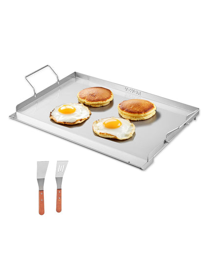 VEVOR Stainless Steel Griddle, 23x16 inch Universal Flat Top Rectangular Plate, Gas Grill Griddle for BBQ Grill, Teppanyaki, Portable Family Cookware with Handle, for Camping Tailgating Party - DCJPBXG2316IQ5MBZV0 - view 1