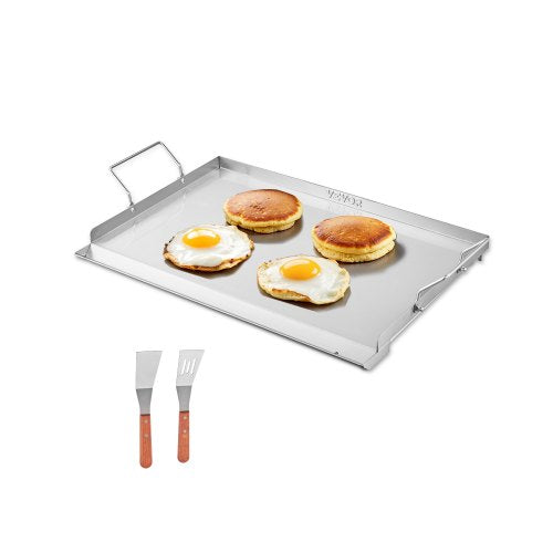 VEVOR Stainless Steel Griddle, 23x16 inch Universal Flat Top Rectangular Plate, Gas Grill Griddle for BBQ Grill, Teppanyaki, Portable Family Cookware with Handle, for Camping Tailgating Party - DCJPBXG2316IQ5MBZV0 - view 2