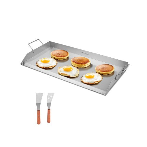 VEVOR Stainless Steel Griddle, 32x16 inch Universal Flat Top Rectangular Plate, Gas Grill Griddle for BBQ Grill, Teppanyaki, Portable Family Cookware with Handle, for Camping Tailgating Party - DCJPBXG3217INLUP8V0 - view 2