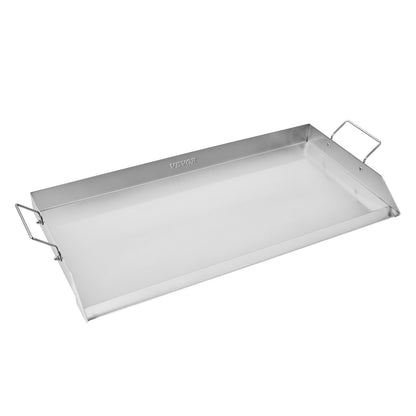 VEVOR Stainless Steel Griddle, 32x16 inch Universal Flat Top Rectangular Plate, Gas Grill Griddle for BBQ Grill, Teppanyaki, Portable Family Cookware with Handle, for Camping Tailgating Party - DCJPBXG3217INLUP8V0 - view 10
