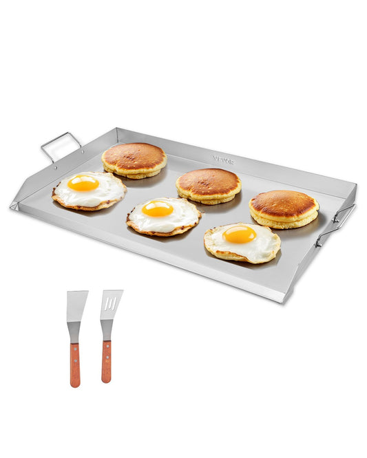 VEVOR Stainless Steel Griddle, 36x22 inch Universal Flat Top Rectangular Plate, Gas Grill Griddle for BBQ Grill, Teppanyaki, Portable Family Cookware with Handle, for Camping Tailgating Party - DCJPBXG3622I9S4M3V0 - view 1