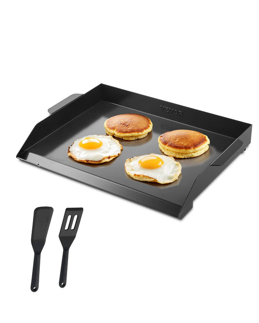 VEVOR Carbon Steel Griddle, 20x16 inch Universal Flat Top Rectangular Plate, Gas Grill Griddle for BBQ Grill, Teppanyaki, Portable Family Cookware, for Camping Tailgating Party, Black - DCJPTG2016INSC89SV0 - view 1