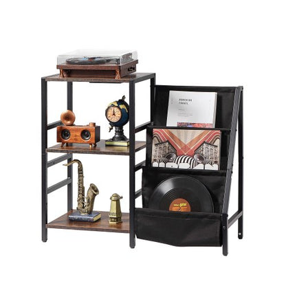 VEVOR Record Player Stand with Charging Station & USB Ports, Holds up to 200 Albums, 3-Tier Turntable Stand with Vinyl Record Storage, Record Player Table with Display Shelf for Bedroom, Living Room - DCJZJSLK3CTMHIBPIV1 - view 2