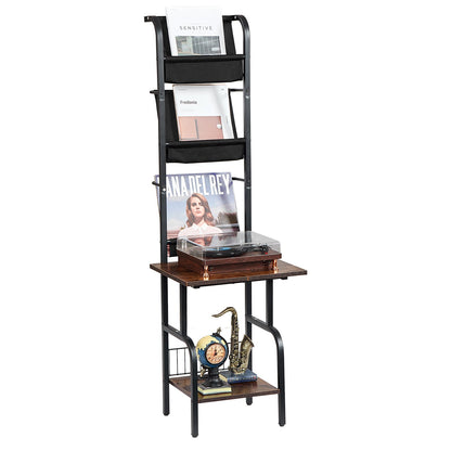 VEVOR Record Player Stand, 5 Tiers Tall Vinyl Record with Charging Station & USB Ports, Turntable Stand with Record Holder Display Shelf for Living Room, Bedroom, Black - DCJZJTM5CJGK5E43WV1 - view 10