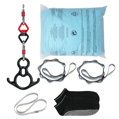VEVOR Aerial Silk & Yoga Swing, 11 Yards, Aerial Yoga Hammock Kit with 100gsm Nylon Fabric, Full Rigging Hardware & Easy Set-up Guide, Antigravity Flying for All Levels Fitness Bodybuilding, Blue - DCK10X28MQLSMTBOTV0 - view 10