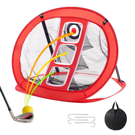 VEVOR Golf Chipping Net, Pop Up Golf Practice Net, Portable Indoor Outdoor Home Golf Hitting Aid Net with Target and Carry Bag, for Backyard Driving Training Swing, Gift for Men, Golf Lover, Red - DCK2X2YCDWDB318CCV0 - view 1