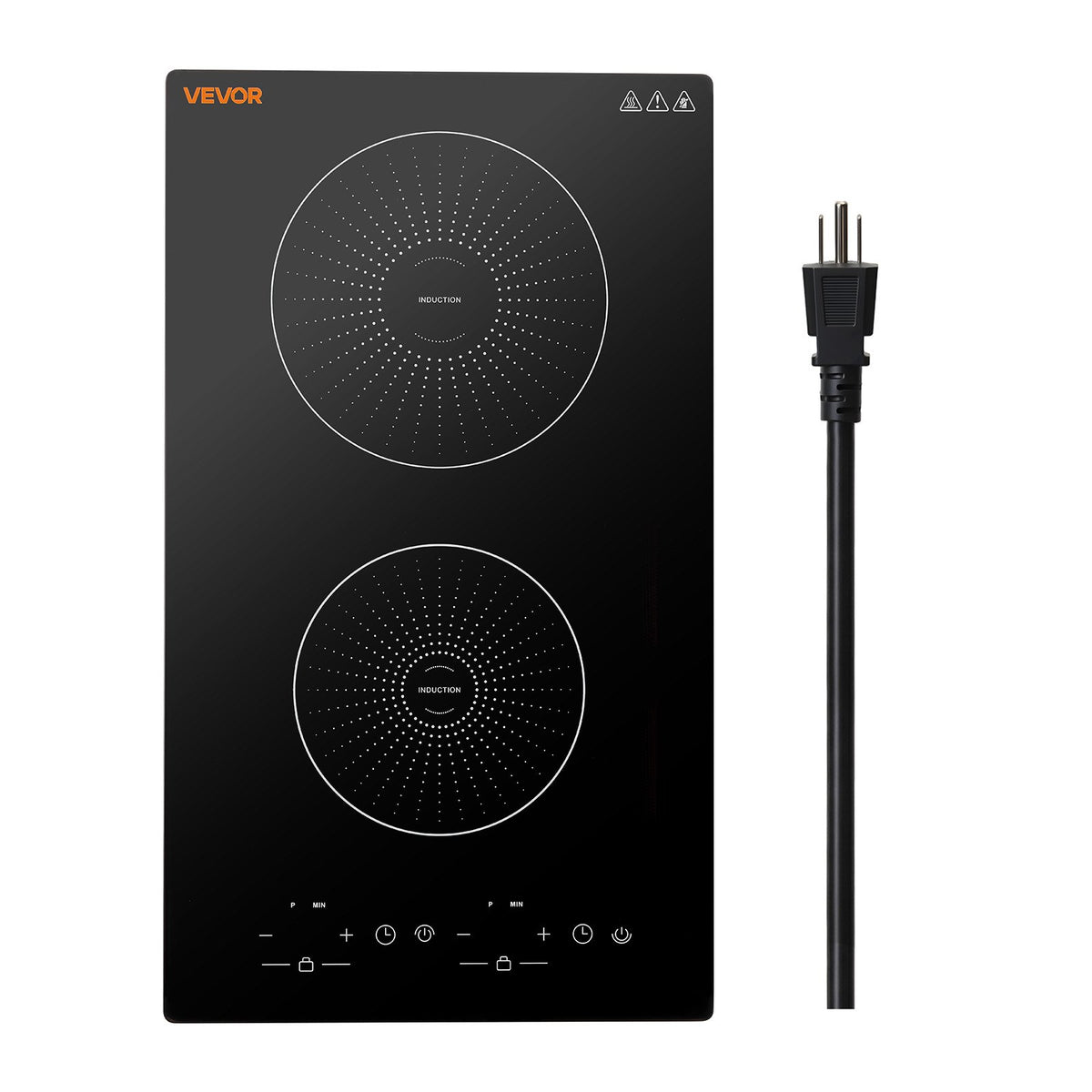 VEVOR Induction Cooktop 12in 2 Burners Built-in Electric Stove 110V 1800W, Low-Power Continuous Heating, Countertop Induction Burner, 9 Power Levels, LED Touch Screen, Ceramic Glass, and Child Lock - DCL2BURNERS16FXHP001V1 - view 1