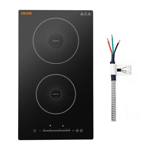 VEVOR Induction Cooktop 12in 2 Burners Built-in Electric Stove 220V 3500W, Low-Power Continuous Heating, Induction Burner for Kitchen, 9 Power Levels, LED Touch Screen, Ceramic Glass, and Child Lock - DCL2BURNERS1OBGDT001V4 - view 2