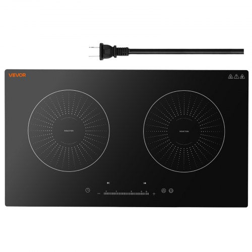 VEVOR Induction Cooktop 24inch 2 Burners Built-in Electric Stove 110V 1800W, Low-Power Continuous Heating, Induction Burner, with 9 Power Levels, LED Touch Screen, and Child Lock, for Kitchen, RV - DCL2BURNERS2Y2EQE001V1 - view 2