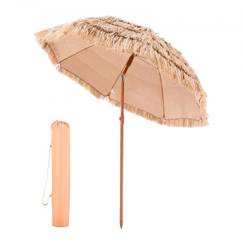 VEVOR Tiki Umbrella, 6 ft Thatched Patio Umbrella with Tilt, Hawaiian Style Beach Parasol with Durable PP Thatch and 8 Metal Ribs, Grass Pool Umbrellas for Beach, Patio, Poolside, Backyard & Garden - DCS6FTKQXJD0RFKVR001V0 - view 2