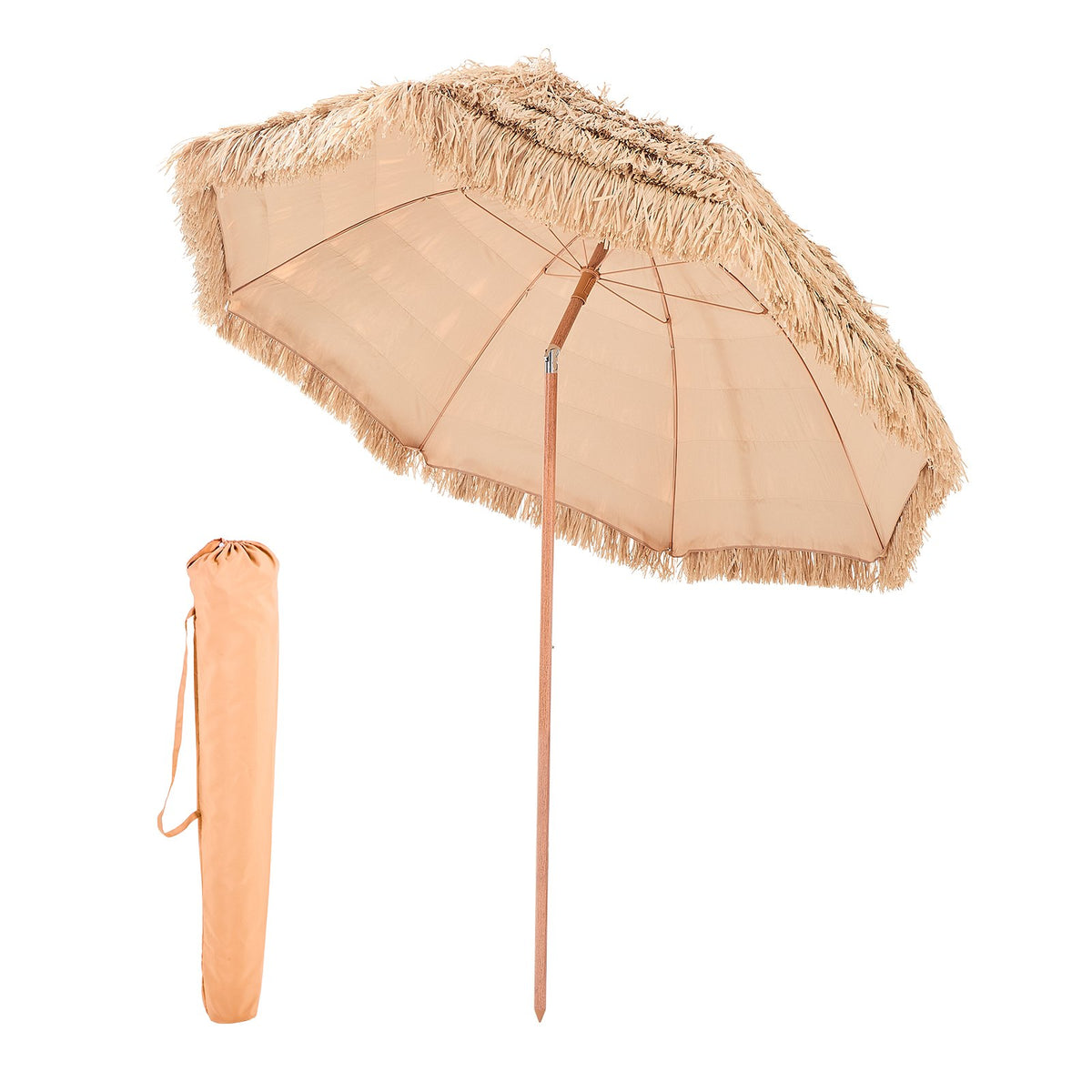 VEVOR Tiki Umbrella, 8 ft Thatched Patio Umbrella with Tilt, Hawaiian Style Beach Parasol with Durable PP Thatch and 8 Metal Ribs, Grass Pool Umbrellas for Beach, Patio, Poolside, Backyard & Garden - DCS8FTKQXJD0RL2PX001V0 - view 1