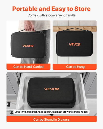 VEVOR Battery Organizer Storage Box, Battery Case Bag with Tester BT-168, Waterproof Batteries Organizer Storage Case with Zipper, Holds 167 Batteries AA AAA C D 9V Button, Black (Box Only) - DCSNHRBKDCSNQLDXD001V9 - view 5